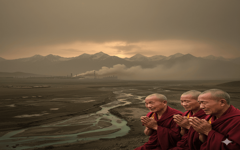 Fireworks Stunt in Tibet Highlights (AI Image)